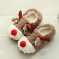 thumbnail image 2 of Aloohaidyvio Women's Christmas Fuzzy Reindeer House Slippers Stuffed Animal Bedroom Slippers Cozy Christmas Indoor Shoes, 2 of 6