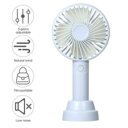 

Suzicca Mini Desk USB Fan 3 Gears with Stand Base Portable for Home Travel Office Study Outdoor