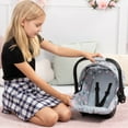 thumbnail image 6 of Bayer Design Dolls: Deluxe Car Seat - Grey, Pink, Stars - Accessory For Dolls Up To 18", Retractable Sunshade, Seat Belt, Hard Shel, Kids Toy, Age 3+, 6 of 6