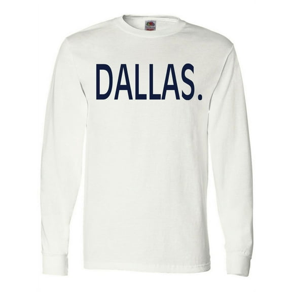 Inktastic Dallas in Blue Text Long Sleeve T-Shirt