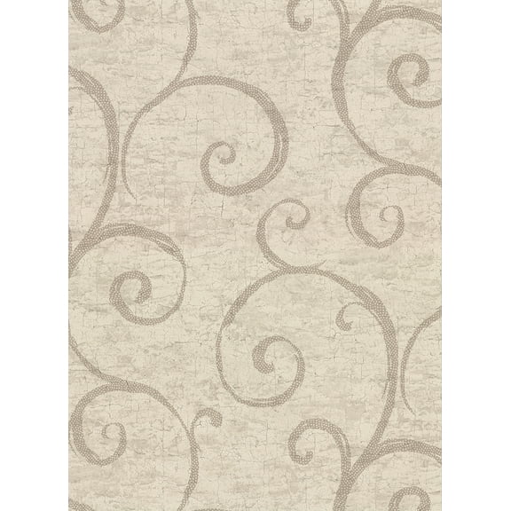 Warner Newbury Taupe Geometric Faux Plaster Wallpaper, 27-in by 27-ft, 60.8 sq. ft