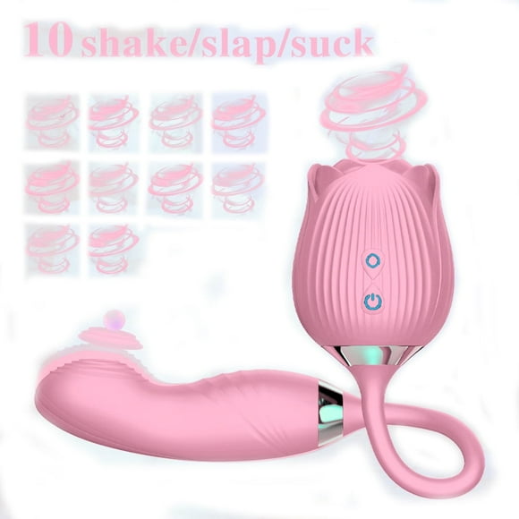 Tluda Rose Toys Vibrators for Women, 3 in 1 G-spot Vibrator with Dildo Vibrating Skin