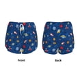 thumbnail image 5 of Lsque Space Printed Women's Running Shorts with Liner Pockets,Elastic Quick Dry Workout Athletic Gym Yoga Shorts,Womens High Waist Shorts-Large, 5 of 9