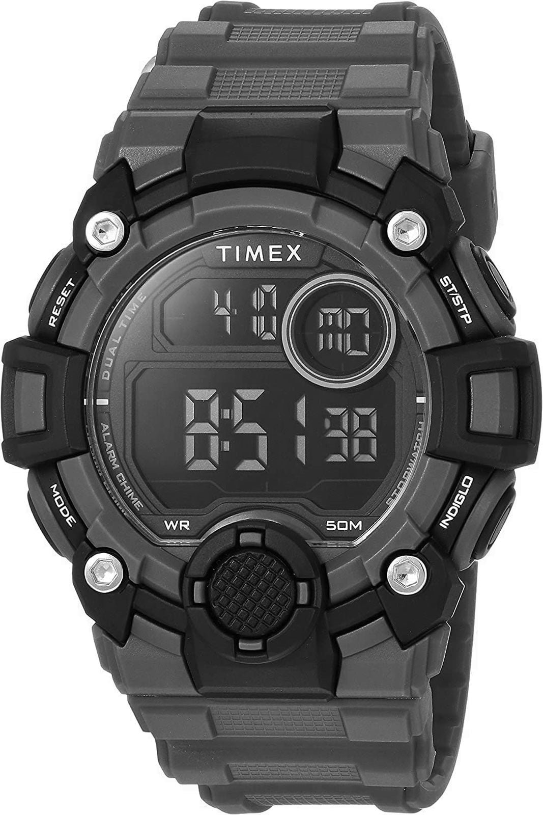 Timex Men's TW5M27400 A-Game DGTL 50mm Black/Gray/Orange Watch