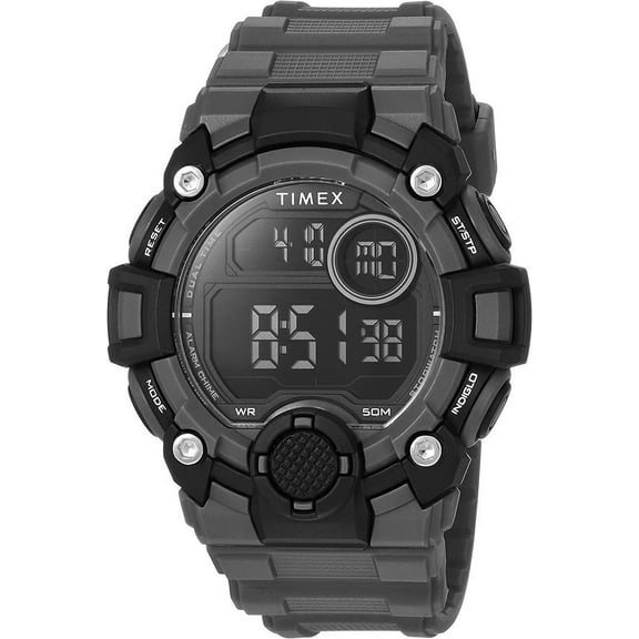Timex TW5M27500 Men's Sport Digital Chronograph Watch Grey Resin Band