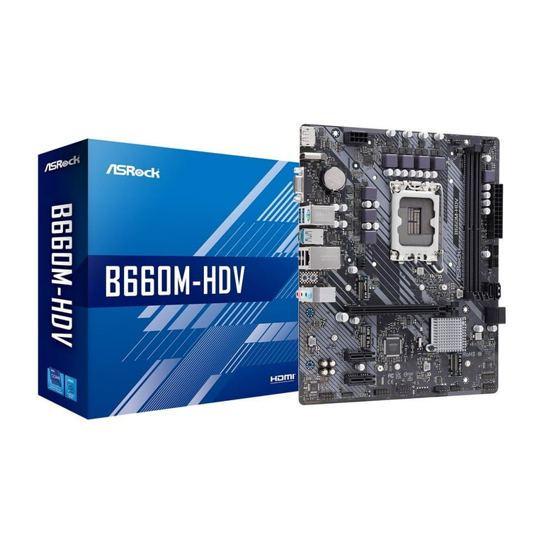 ASRock B660M-HDV LGA 1700 Intel B660 SATA 6Gb/s DDR4 Micro ASRock B660M-HDV LGA 1700 Intel B660 SATA 6Gb/s DDR4 Micro
