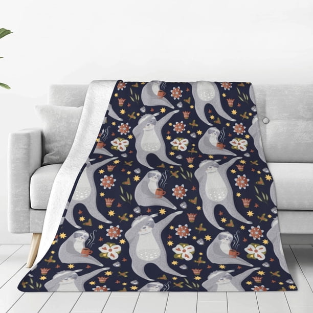 Fotbe Sloths Dancing Manta de Franela Acolchonada con Estampado, Súper Suave y Esponjosa, Extra Grande para Sofá, Cama, Uso Todo el Año-60"x50"