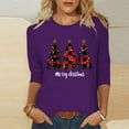 thumbnail image 2 of successthop Womens Christmas Shirt Funny Graphic Plus Size 3/4 Sleeve Clothe Lightweight Oversized Crewneck Party Tops, 2 of 5