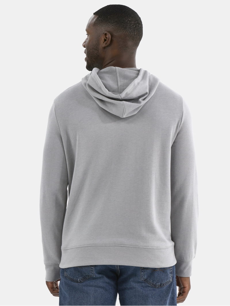 George Men's Button Henley Hoodie with Long Sleeves, Sizes S-3XL