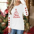 thumbnail image 4 of HOMBOM Long Sleeve Tops for Women Christmas Funny Dressy Casual White Crewneck Snowflakes Womens Tee Shirts Xmas, 4 of 9