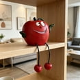 thumbnail image 6 of ZhangC Fruit Resin Shelf Sitter Figurines with Flexible Dangling Legs, Whimsical Hanging Edge Statues, Cute Fruit Character Desktop Ornaments for Bookshelf Windowsill Tabletop Indoor Home, 6 of 9