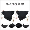 thumbnail image 5 of CHOK Hauts Grande Taille pour Femmes à Volants Manches Courtes Col Rond Été Décontracté T-Shirts Blouse (1X-5X), 5 of 5