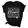 thumbnail image 4 of HCYSFG Womens Mama Letter T Shirt Crew Neck Short Sleeve Repeated Slogan Graphic Relaxed Fit Casual Tee Mothers Day Top, 4 of 5