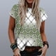 thumbnail image 3 of Moda mujer camiseta casual geometría impresa cuello redondo manga corta pulóver tops blusa Fridja bn5260, 3 of 5