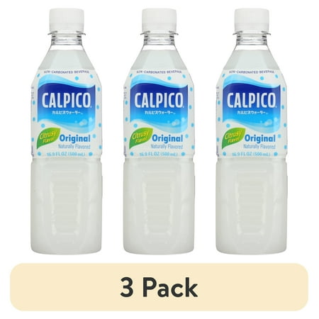 (3 pack) Asahi Beverage Company Calpico Original Flavor Non-Carbonated Soft Drink 16.9 fl oz 1 Count Plastic Bottle Sweet