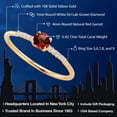 thumbnail image 2 of Gem Stone King 10K Yellow Gold Red Garnet and White Lab Grown Diamond Engagement Ring for Women (0.42 Cttw, Round 4MM, Gemstone January Birthstone, Size 6), 2 of 5