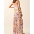 thumbnail image 2 of Women's Strapless Floral Maxi Dress with Side Slit Ruched Bodice Lightweight 100% Polyester Fabric for Summer Occasions, 2 of 10
