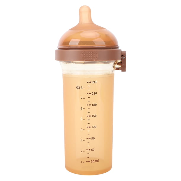 Biberón De Leche Para Bebé, Biberón PPSU De Silicona Seguro, 240 Ml, Tetina De Flujo Lento, Boca Ancha, Tapa Abatible Para Viajes