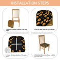 thumbnail image 4 of Black Sunflower Seat Covers for Dining Room Chairs Set Of 4,Stretch Printed Washable Chair Seat Cover with Elastic Ties and Button,Removable Waterproof Couch Cushion Covers, 4 of 6