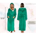 thumbnail image 3 of Silver Lilly Womens Sherpa Trim Fleece Robe with Hood - Full Length Warm Plush Luxury Bathrobe (Emerald Green, Small-Medium), 3 of 6
