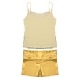 thumbnail image 6 of Yeahdor Kids Girls Sparkly Sequined Tank Top with Metallic High Waist Shorts Set for Dance Stage Performance A Gold 10, 6 of 7
