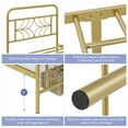 thumbnail image 4 of Topeakmart Modern Twin Size Metal Bed with Headboard and Footboard, Antique Gold, 4 of 8