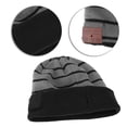 thumbnail image 2 of Música inalámbrica del sombrero de punto de Bluetooth de la raya gris negra con cabezas de auriculares estéreo, 2 of 8