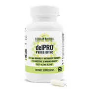 Stellar Biotics - delPRO PROBIOTIC (Enhanced with del-IMMUNE V) - Powerful Probiotic & Prebiotic Blend - Promotes Optimal Gut Health & Digestion - Balances Immune System & Mood (60 Capsules)