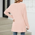 thumbnail image 6 of idosla Cardigan Sweaters for Women Fall Open Front Tops Soft Ribbed Knit Ruched Pockets Outerwears (Pink, XL), 6 of 8