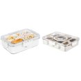 thumbnail image 4 of Advancent Tablero portátil con tapa y asa, caja de solución de almacenamiento de alimentos versátil, cocina Organizadores de utensilios de cocina 4 cuadrícula, 4 of 6