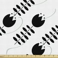 thumbnail image 1 of Floral Fabric by the Yard Upholstery, Minimalist Toned Tulip Flowers with Leaves Geometric Modern Digital Art, Decorative Fabric for DIY and Home Accents, Charcoal Grey and White by Ambesonne, 1 of 5