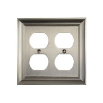 CKP #31194 Impressions Collection Double Duplex Wall Plate, Brushed Nickel