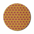 thumbnail image 1 of Floral Mouse Pad for Computers, Pastel Grunge Toned Flower Petals Perennial Vintage Polka Dots Design, Round Non-Slip Thick Rubber Modern Mousepad, 8" Round, Dark Magenta and Apricot, by Ambesonne, 1 of 2