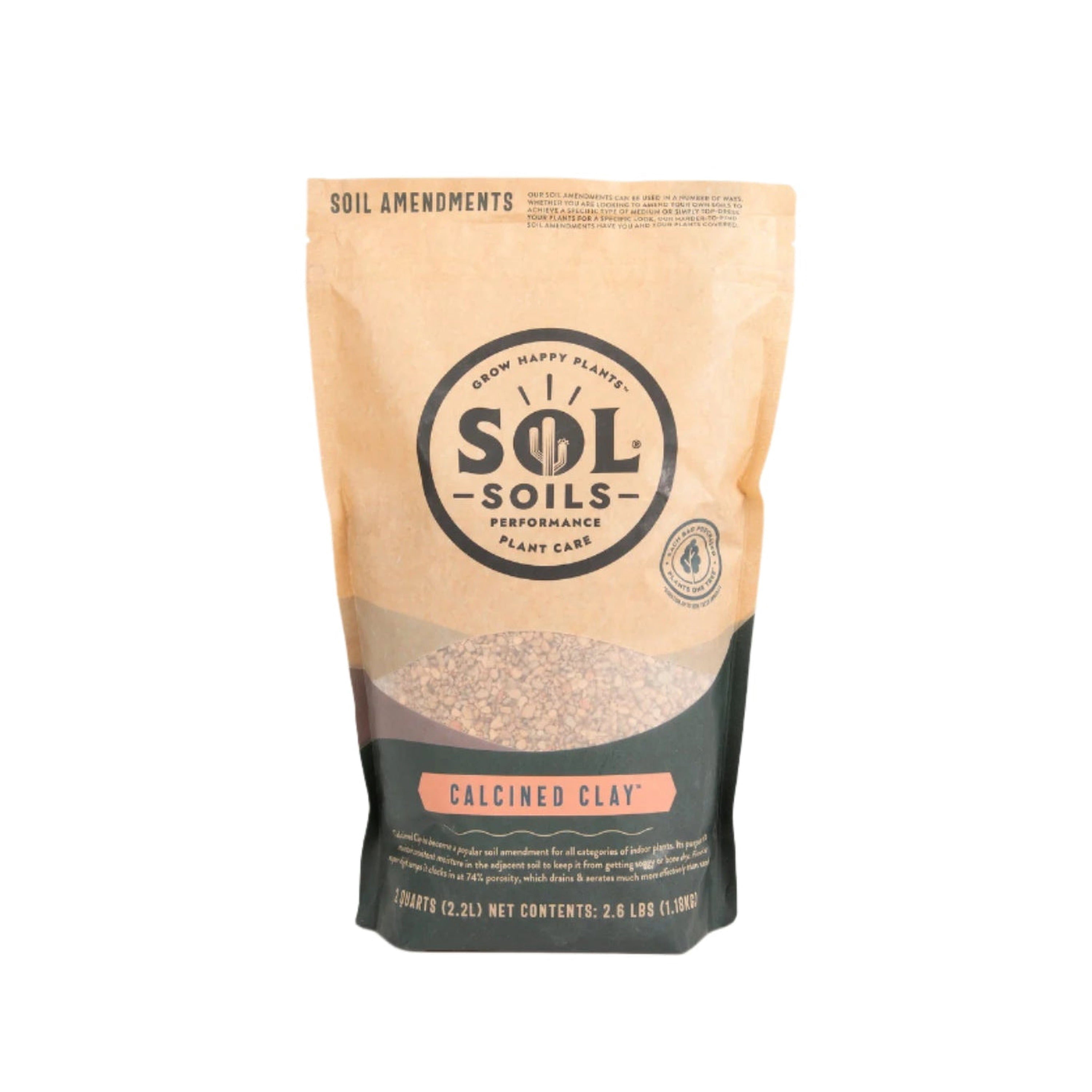 Sol Soils Calcined Clay  100% Peat-Free Soil Amendments with Superior Drainage, Aeration, & Root Health for Indoor Plants, Succulents, Bonsai & More - 1 Gallon