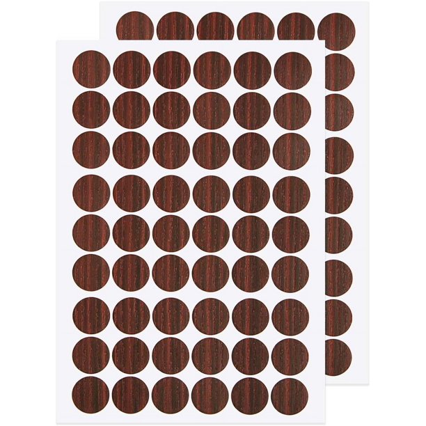 Pegatinas para orificios de tornillos, cubiertas de PVC autoadhesivas, pegatinas decorativas de 21 mm, tapas para cubiertas de tornillos, ideal para muebles de madera, armario, estante, placa de