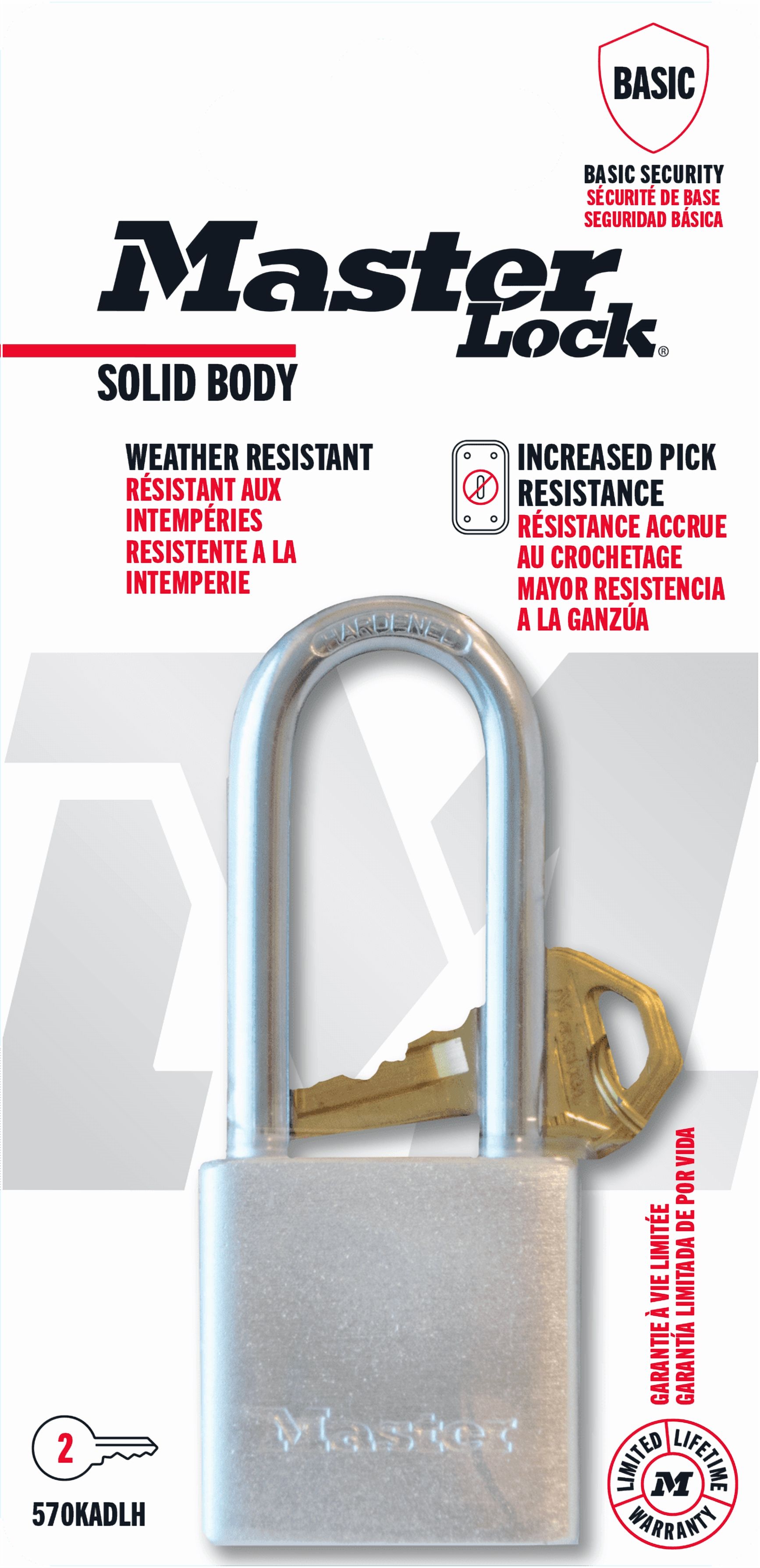 Master Lock 1-1/2" Solid Steel Long Shackle Padlock photo 6