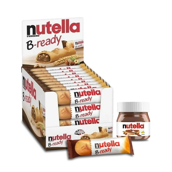 Hazelnut Nutella Spread (0.88oz) & 36-Pack B-Ready Wafer Bars Snack Bundle