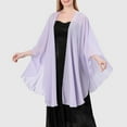 thumbnail image 2 of Fgnfyis Elegant Wedding Evening Shawl Solid Tone Chiffon Fabric with Slit Design Large Wrap Purple One Size, 2 of 5