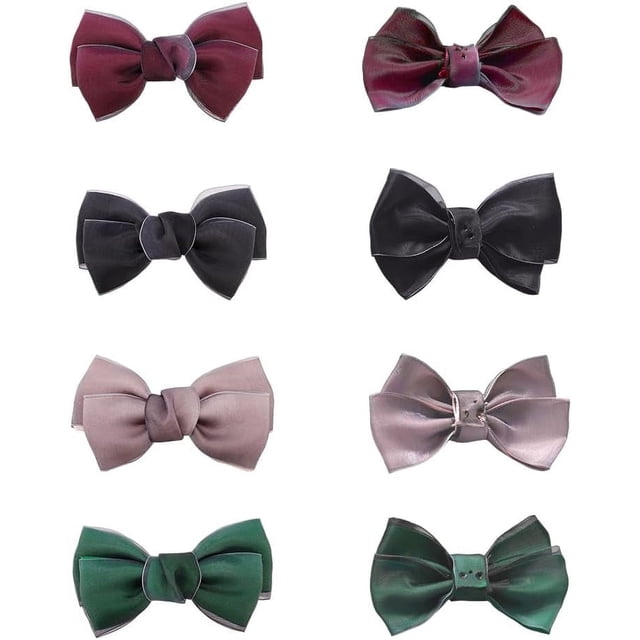 8 hebillas de nudo para zapatos (sin clips), 4 colores, hechas a mano, de organza, con lazo, para decoración de zapatos de boda, elegantes clips para zapatos.