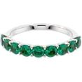 thumbnail image 3 of Emerald 9-Stone Half Eternity Band Ring 14K Gold 1 Carat, 3 of 5