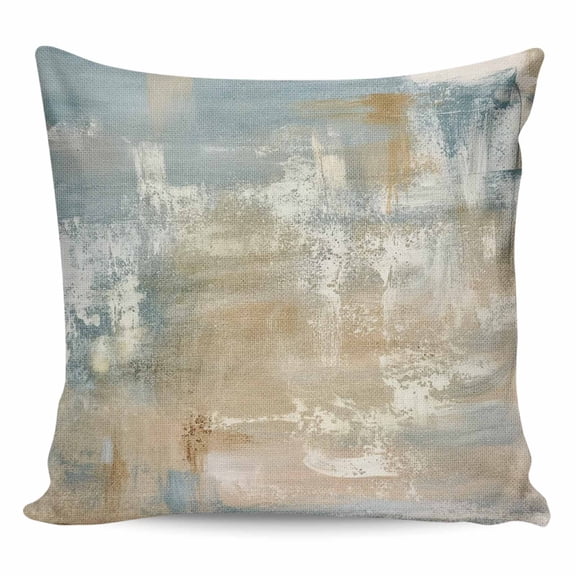 Blue Brown Pillow Covers 18x18 Inch Decorative Throw Pillow Cover, Vintage Modern Oil Painting Art Abstract Sofa Pillowcases Accent Cushion Case Home Decor Bedroom Living Room