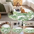 thumbnail image 5 of Tropical Plant Round Area Rug 6Ft Washable Circle Rugs for Bathroom Office, Summer Watercolor Green Palm Leaves Non-Slip Carpet Floor Mats Indoor Outdoor Carpet Runner Aesthetic Home Decor, 5 of 8