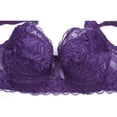 thumbnail image 6 of 2 Piece Womens Underwire Push up Bras Plus Size Floral Lace Full Coverage Bralettes Unpadded Lifting Seamless Bras Multicolor, 44/100BCD, 6 of 7