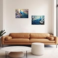 thumbnail image 3 of ZHONGYUTONG Peacock Wall Art 2 Pieces Blue Peacock with Flower Canvas Print Elegant Peacock Pictures Beautiful Birds Painting for Home Decor Frame (11"x14"x2PCS), 3 of 6