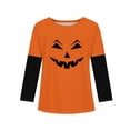 thumbnail image 5 of Abcomgle Halloween Shirts for Girls Size 10-12 Spooky Pumpkin Face Graphic Tshirts for Girls Crewneck Long Sleeve Tee Shirts for Girls Fall Funny Cute Blouses for Girls,2-3 Years, 5 of 5