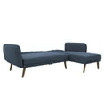 Novogratz Brittany Sectional Futon Sofa, Blue Linen