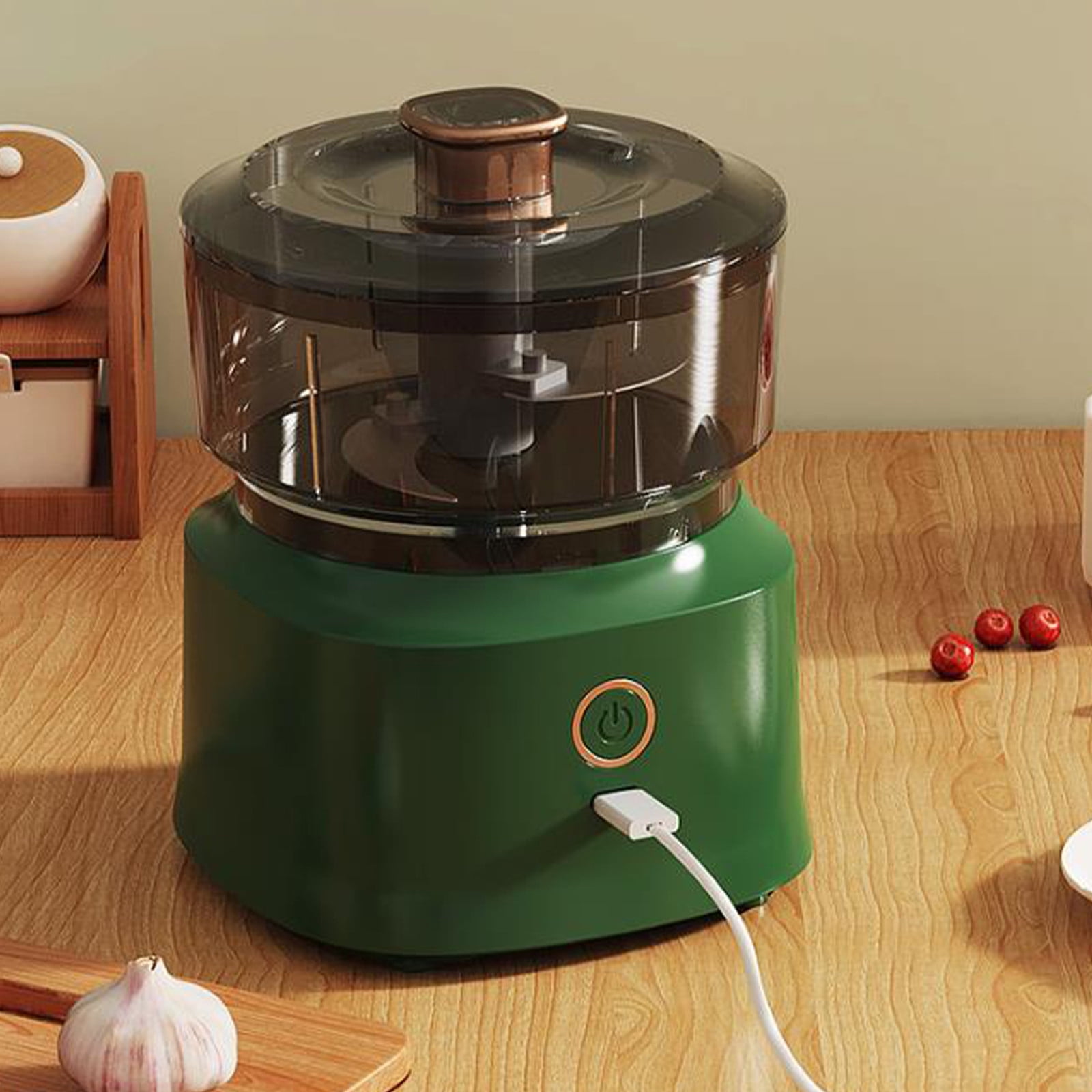 Specollect Clearance 4Pcs Mini Garlic Chopper,Food Processor,Portable Cordless Garlic Mincer Masher,Meat Grinder with USB Charging For Vegetable,Chili,Fruits,Ginger,Baby Food,Seasoning