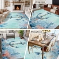 thumbnail image 5 of Coastal Anchor Blue Area Rugs 8'x10', Washable Small Throw Rugs for Living Room Patio, Summer Beach Nautical Coral Starfish Indoor Outdoor Rug Non-Slip Low Pile Carpet Runner Reversible Floor Mats, 5 of 8
