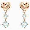 Swarovski LIFELONG HEART PIERCED EARRINGS, WHITE, ROSE-GOLD TONE PLATED 5517942