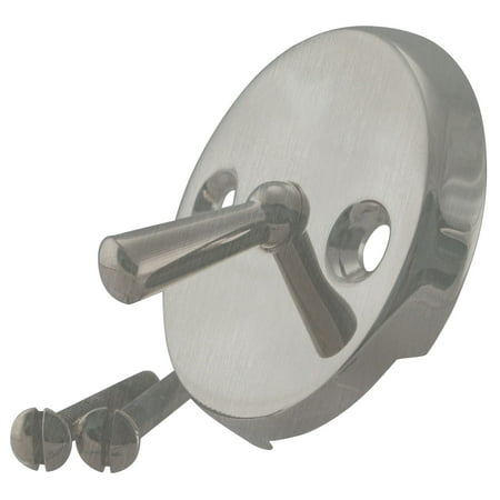 

Westbrass 3-1/8 in. Two-Hole Trip Lever Overflow Face Plate and Screws D330 in Satin Nickel